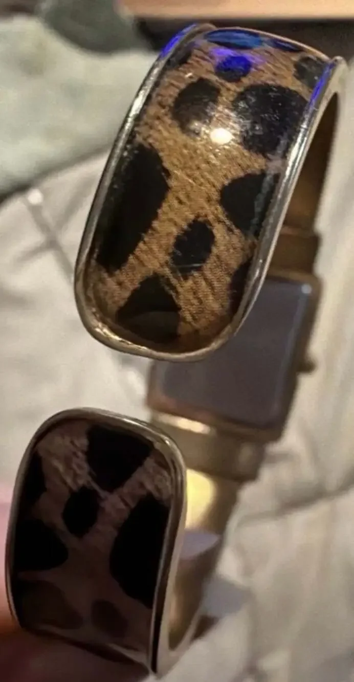 Embassy by Gruen Women’s Gold Tone Rectangle Cuff Watch Leopard Print Quartz